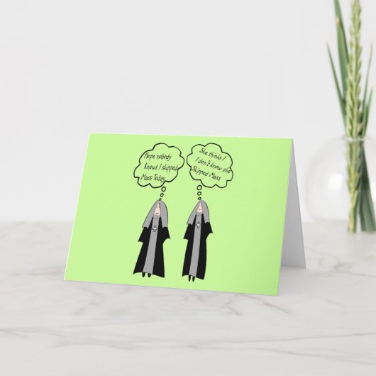 Nun Cards "Things Nuns Think About" lustig Karte (Vorderseite)