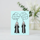 Nun Cards "Things Nuns Think About" lustig Postkarte (Stehend Vorderseite)