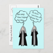 Nun Cards "Things Nuns Think About" lustig Postkarte (Vorne/Hinten)