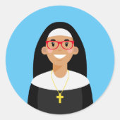 Nun Classic Round Sticker (Vorderseite)
