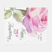 Nun Custom Name 75th Anniversary Pink Rose Fleecedecke (Vorderseite (Horizontal))