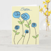 Nun denken Sie floral Karte (Gelbe Blume)