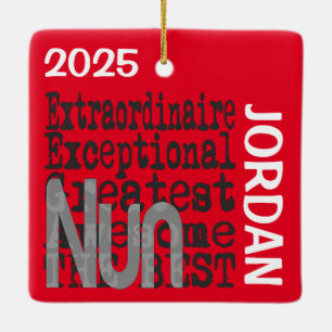 Nun Extraordinaire CUSTOM Keramikornament