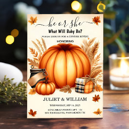 Nun, Farm Pink Blue Fall Girl Pumpkin Gender-Studi Einladung