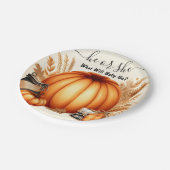 Nun, Farm Pink Blue Fall Girl Pumpkin Gender-Studi Pappteller (Schrägansicht)