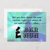 Nun Fun Pun, katholischer Night Club Joke Postkarte (Vorne/Hinten)