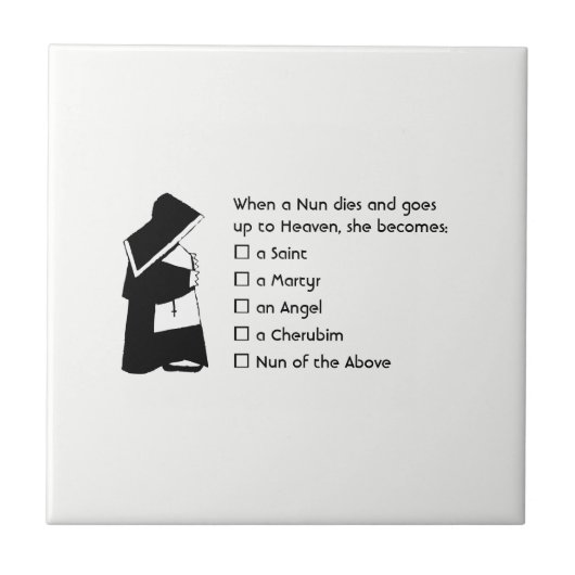 Nun Fun - sauber Spaß, Nun Heaven Joke Fliese (Vorderseite)