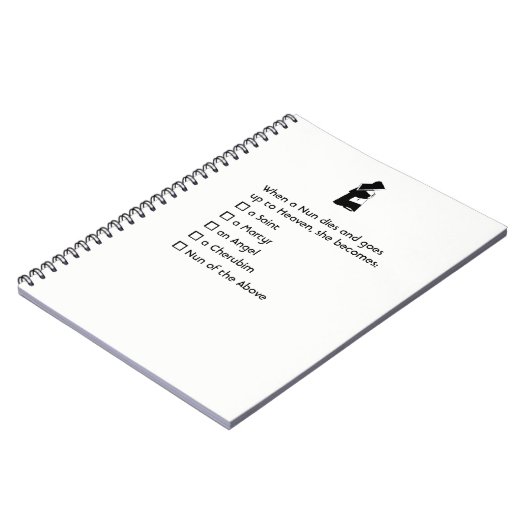 Nun Fun - sauber Spaß, Nun Heaven Joke Notizblock (Linke Seite)