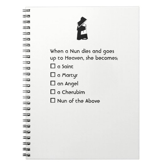 Nun Fun - sauber Spaß, Nun Heaven Joke Notizblock (Vorderseite)