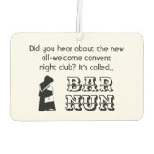 Nun Fun - sauberer Spaß, katholischer Bar Joke Autolufterfrischer (Rückseite)