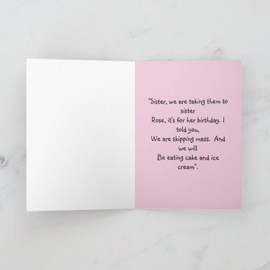 Nun Geburtstag Karte (Innenseite)