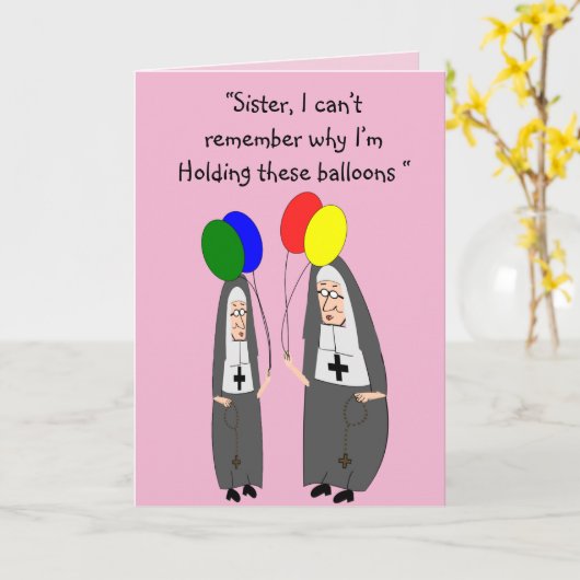 Nun Geburtstag Karte (Gelbe Blume)