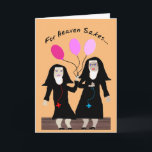 Nun Geburtstagskarte "Sister Party Pants" 2 Karte<br><div class="desc">Die katholische Geburtstagskarte "Sister Party Pants" kommt mit ihren Ballons zu jedem Treffen und sie sind immer pink!</div>