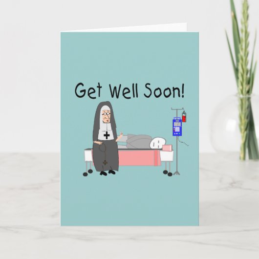 Nun "Get Well-bald-Card" Karte (Vorderseite)