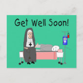 Nun "Get Well-bald-Card" Postkarte (Vorderseite)
