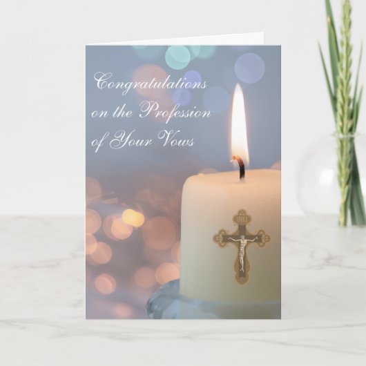 Nun gratulieren Profession der Vows Lit Candle Karte (Vorderseite)