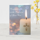 Nun gratulieren Profession der Vows Lit Candle Karte (Gelbe Blume)