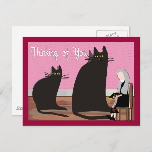 Nun Grußkarten & Tasche "Denken Sie an Sie" Postkarte (Vorne/Hinten)