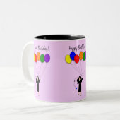Nun Happy Birthday Lavender Zweifarbige Tasse (Vorderseite Links)