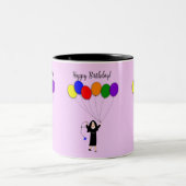 Nun Happy Birthday Lavender Zweifarbige Tasse (Mittel)