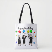 Nun Happy Birthday White Tasche (Vorderseite)