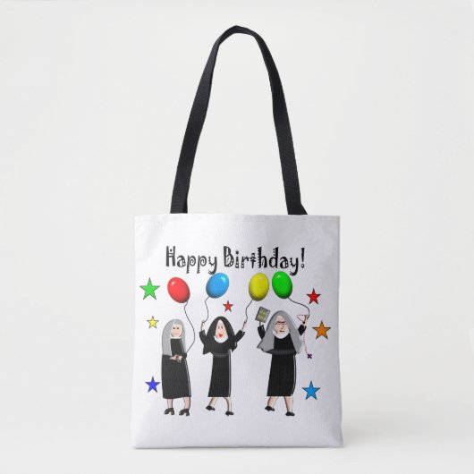 Nun Happy Birthday White Tasche (Vorderseite)