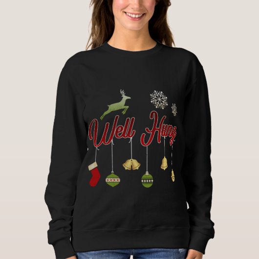 Nun Hung Funny Christmas Innuendo Xmas Strumpf H Sweatshirt (Vorderseite)
