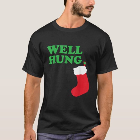 Nun Hung Funny Christmas Strumpf T-Shirt (Vorderseite)