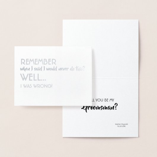 Nun, ich war falsch - Funny Trauzeuge Vorschlag Folienkarte (Anzeige)