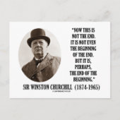 Nun ist dies nicht das Ende (Zitat von Winston Chu Postkarte (Vorderseite)