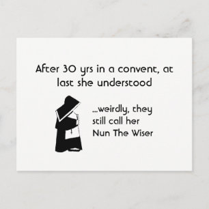 Nun joke - clean humor, Katholic Fun Postkarte