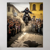 Nun Jumping Motorcycle Poster (Vorne)