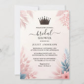 Nun, Long Tulle Regal Glam Blush Pink Brautparty Einladung (Vorderseite)