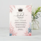 Nun, Long Tulle Regal Glam Blush Pink Brautparty Einladung (Stehend Vorderseite)