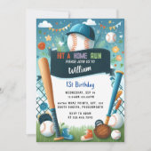 Nun Männer Ball Wood Game Team Baseball 1. Geburts Einladung (Vorderseite)