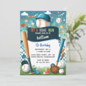 Nun Männer Ball Wood Game Team Baseball 1. Geburts Einladung (Stehend Vorderseite)