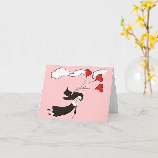 Nun Notecards Blank Inside Soaring Nun Karte (Gelbe Blume)