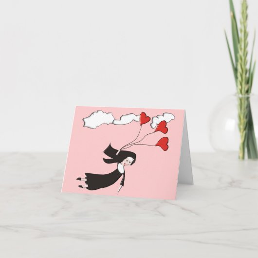 Nun Notecards Blank Inside Soaring Nun Karte (Vorderseite)