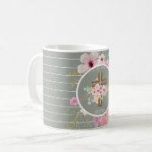 Nun Ordination Gift - Personalisiertes Blumenkreuz Kaffeetasse (Vorderseite Links)