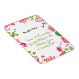 Nun religiöse 45-jährige Jubiläum Wasserfarbe Blum Magnet