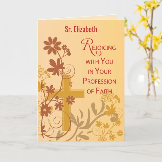 Nun Religiöse Berufe Herzlichen Glückwunsch Blume Karte (Gelbe Blume)