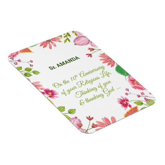 Nun Religiöse Blume zum 10. Jubiläum Magnet (Rechte Seite)
