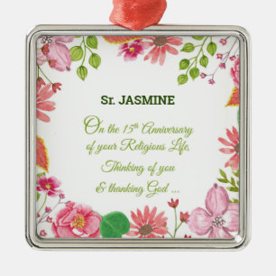 Nun Religiöse Blume zum 15. Jubiläum Ornament Aus Metall