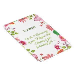 Nun Religiöse Blume zum 5. Jubiläum Magnet
