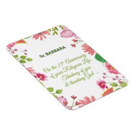 Nun Religious 25-jähriges Jubiläum Watercolor Blum Magnet