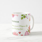 Nun Religious 30 Jahre Jubiläum Wasserfarbe Blume Kaffeetasse (VorderseiteRechts)