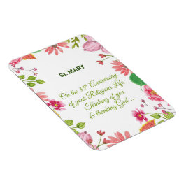Nun Religious 35-jähriges Jubiläum Watercolor Blum Magnet