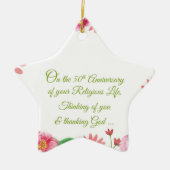 Nun Religious 50 Jahre Jubiläum Wasserfarbe Blume Keramik Ornament (Vorne)