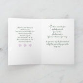 Nun Rente, Lotus Blume über grünes Kreuz Karte (Innenseite)