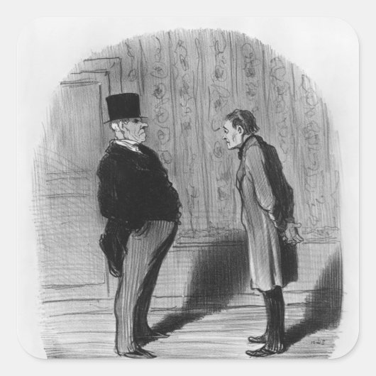 Nun, Sir, was ist mit meinen drei Begriffen?' Quadratischer Aufkleber (Vorderseite)